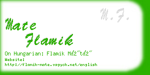 mate flamik business card
